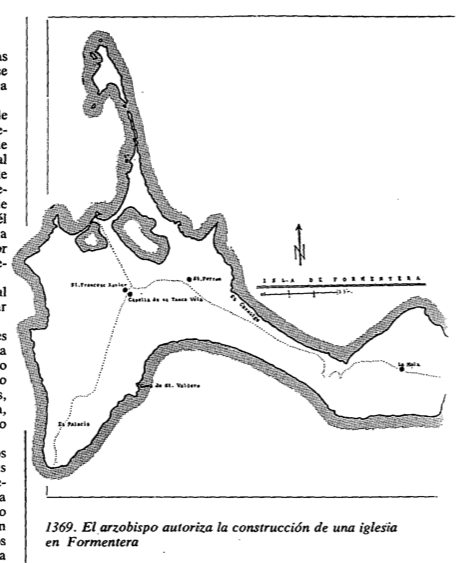 1369. L'arquebisbe autoritza la construcció d'una església a Formentera