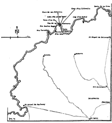 Mapa de la zona de sa Cova d'En Jaume 'Orat'