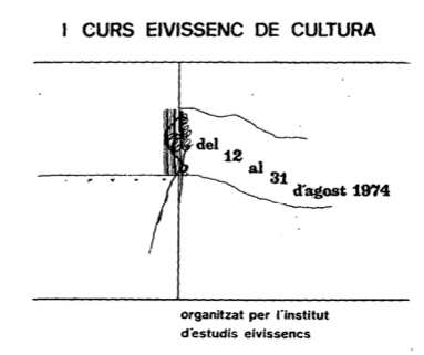 Diagrama del 1r Curs Eivissenc de Cultura, del 12 al 31 d'agost 1974, organitzat per l'institut d'estudis eivissencs