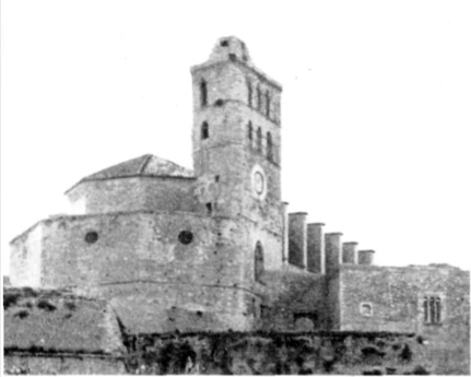Absis i torre de la catedral d'Eivissa.