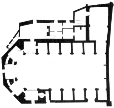 Planta de la catedral d'Eivissa. Plànol facilitat per l'arquitecte Elias Torres.