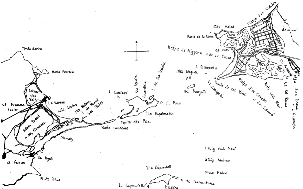 Mapa de les Salines d'Eivissa i Formentera