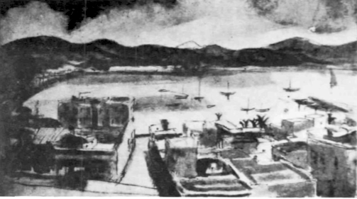 II.lustració de Marí Ribas per a l'opuscle de M. Villangómez 'Ibiza y Formentera' (1955).
