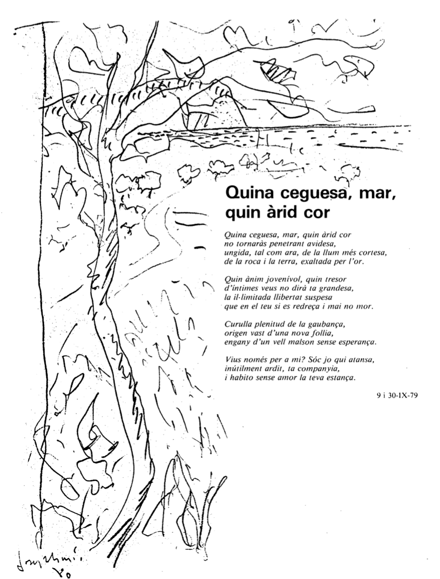 Dibuix acompanyant el poema