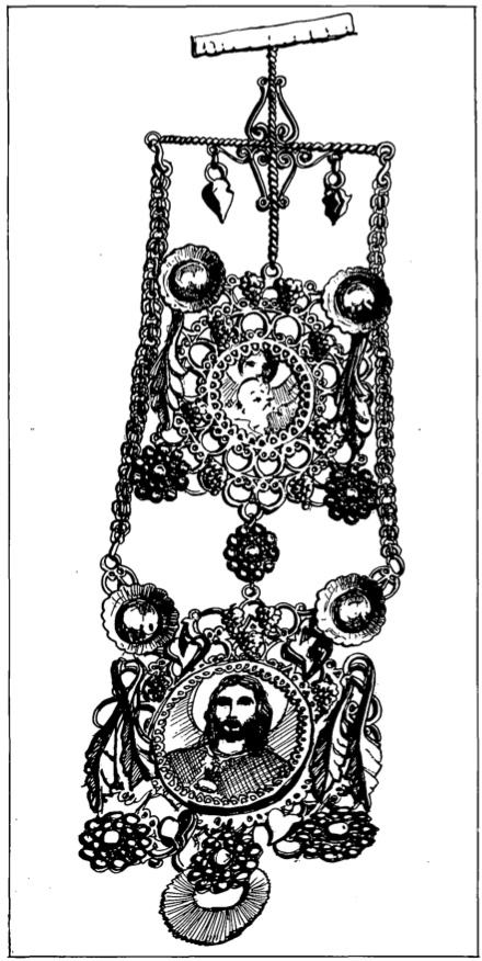Joia amb dos «reliquiaris de vidriera» o «joies».