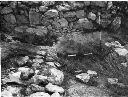 Detall de la bassa del jaciment de Can Sorà (Sant Josep).