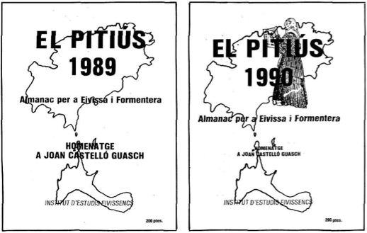 Coberta de El Pitiús 1989, homenatge a Joan Castelló Guasch