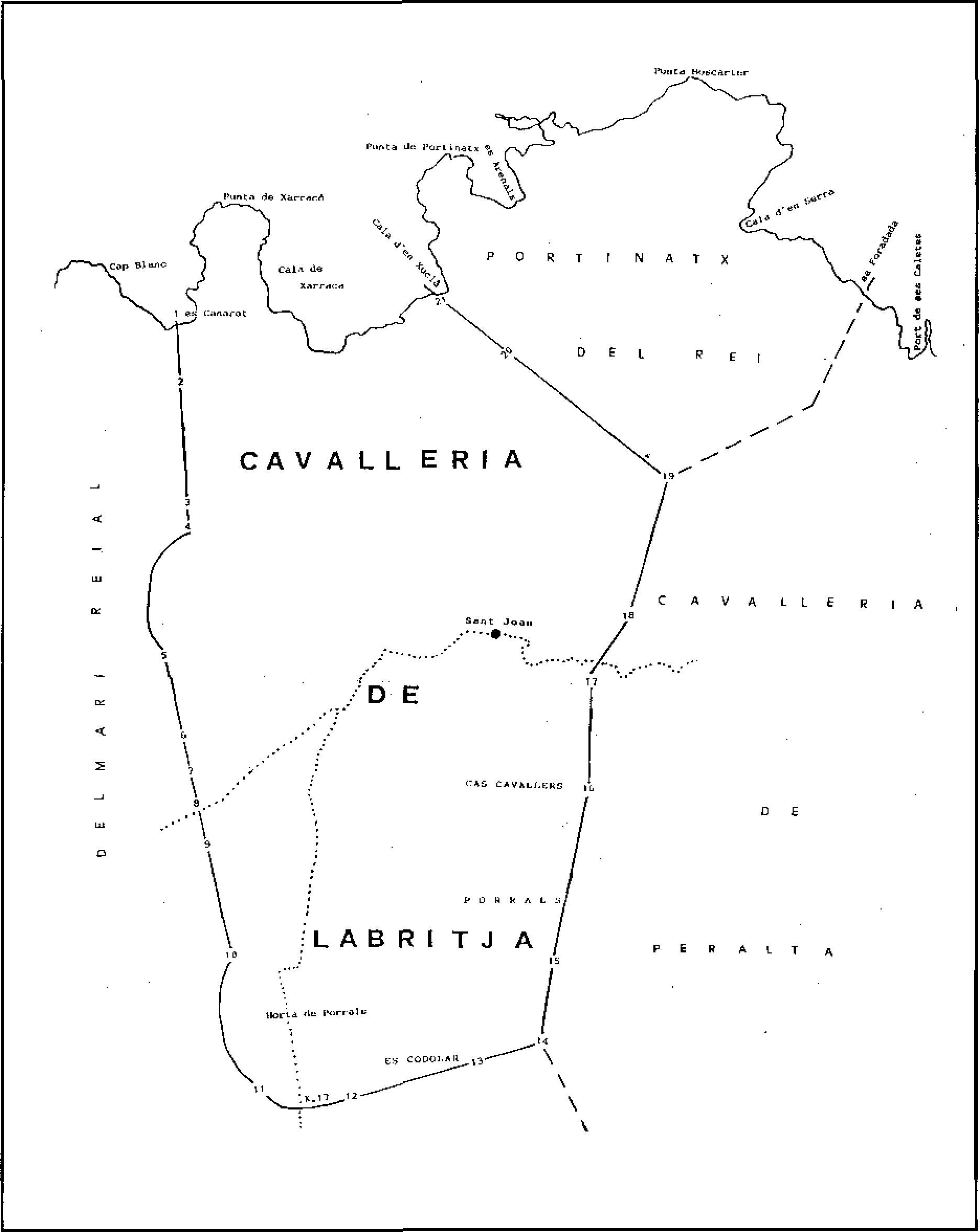 Mapa de la Cavalleria de Labritja