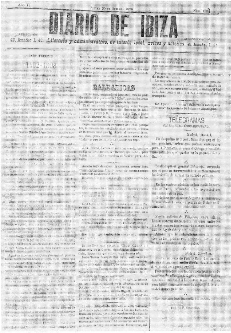 Diario de Ibiza, diari en el qual col·laborà assíduament Felip Curtoys.