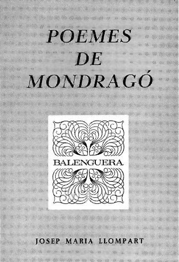 Portada de POEMES DE MONDRAGÓ de Josep Maria Llompart