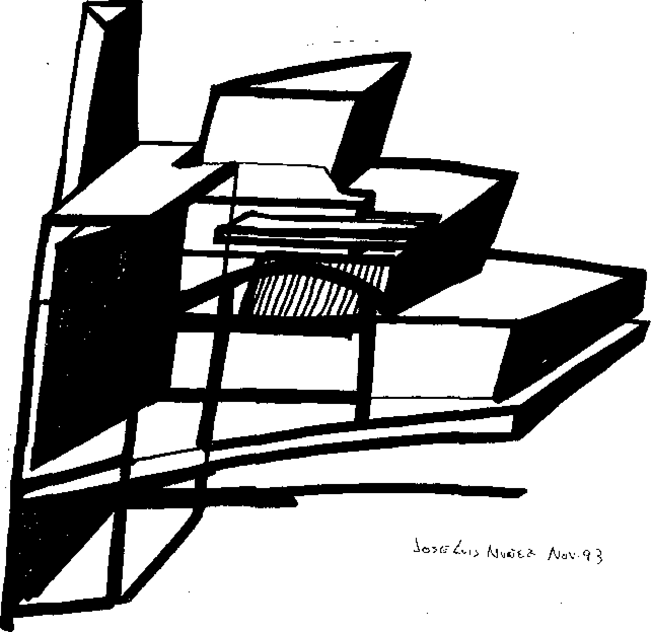 Il·lustració abstracta d'estil cubista o constructivista