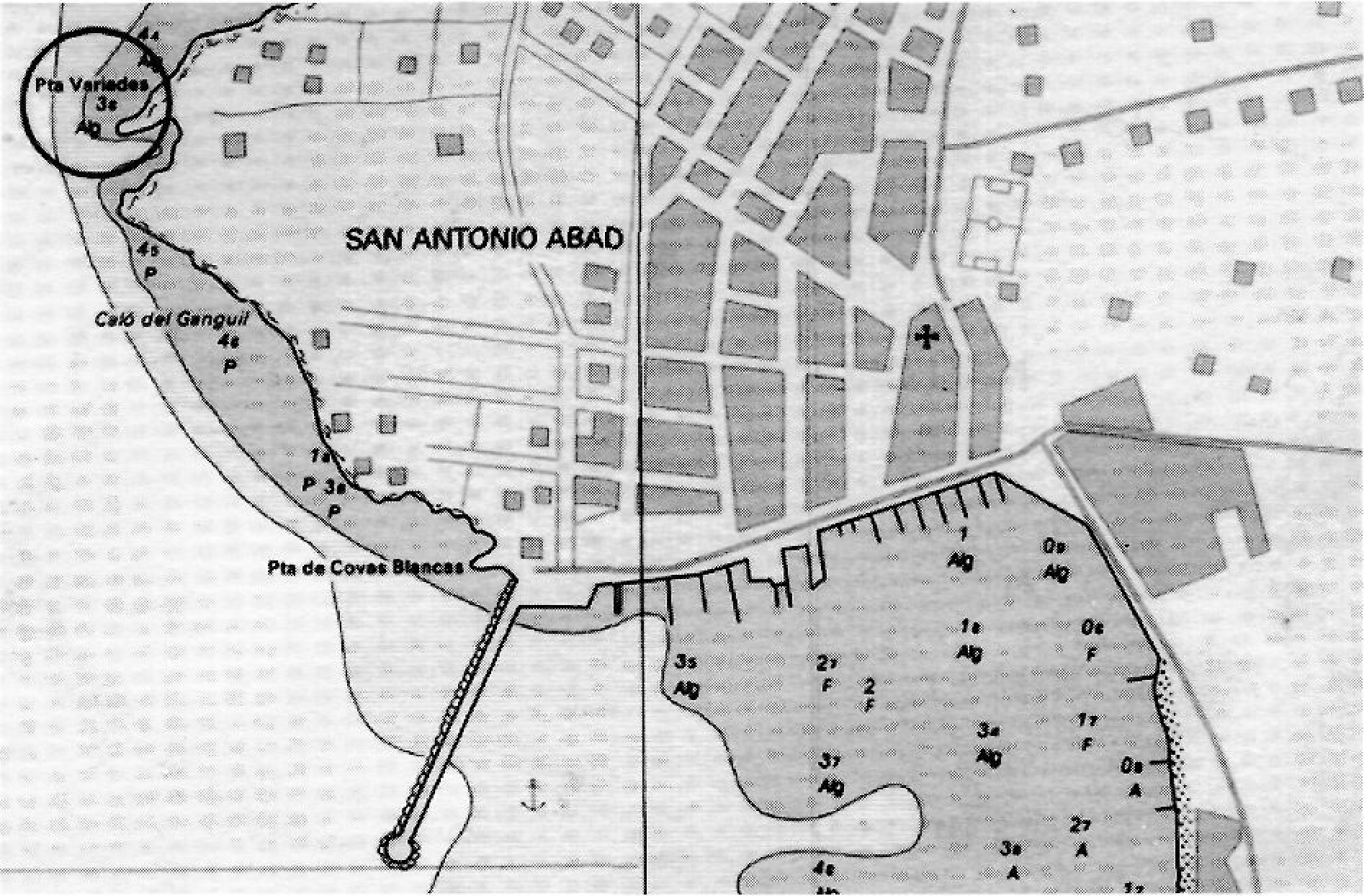 Plànol del port de Sant Antoni de Portmany