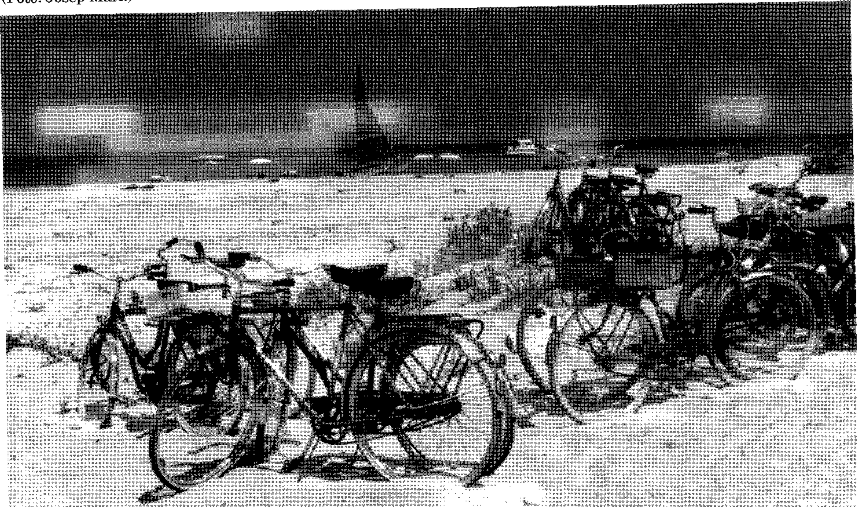 Bicicletes aparcades a Formentera amb text descriptiu