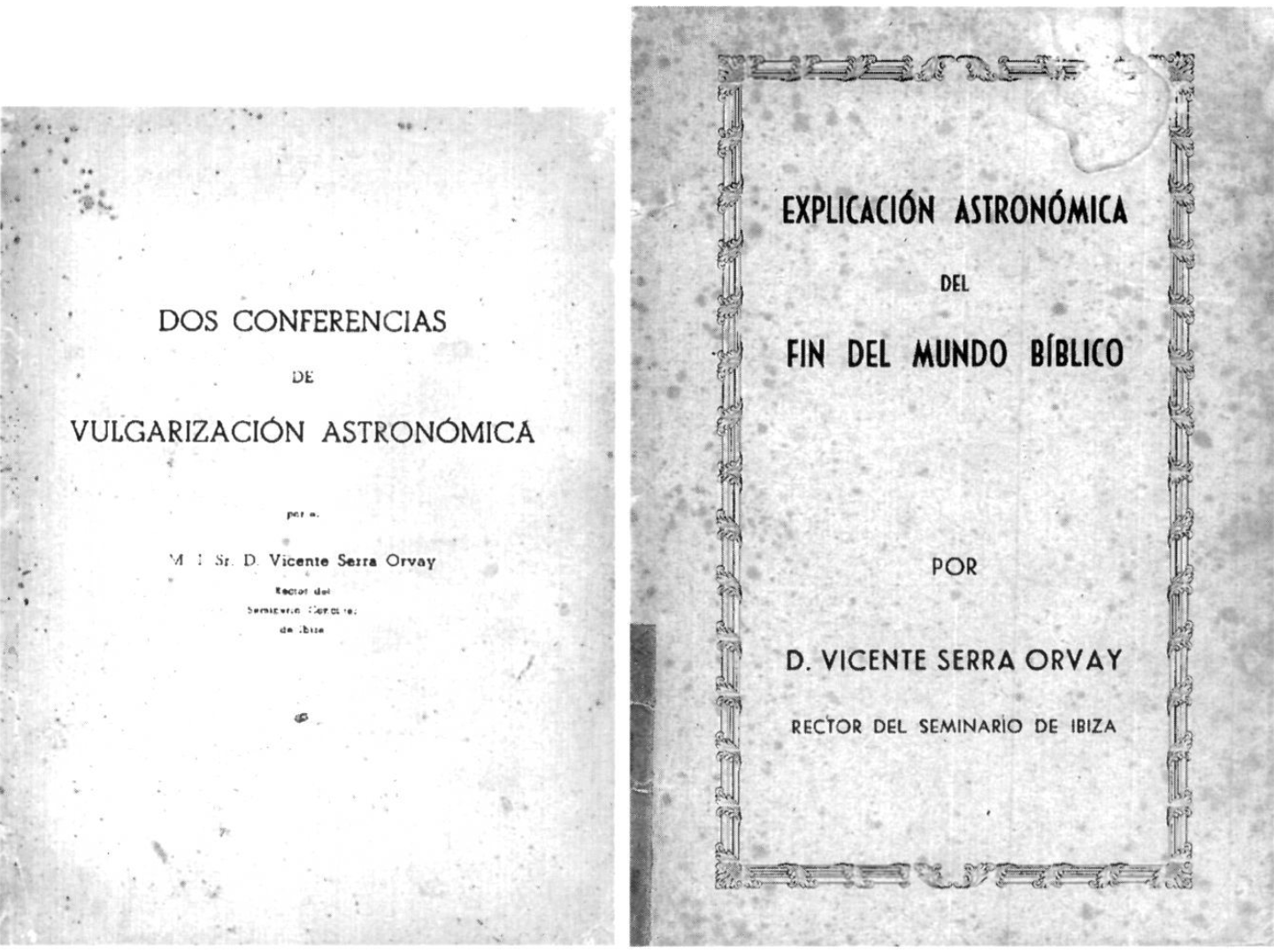 Portades de dues publicacions astronòmiques de Serra i Orvay.