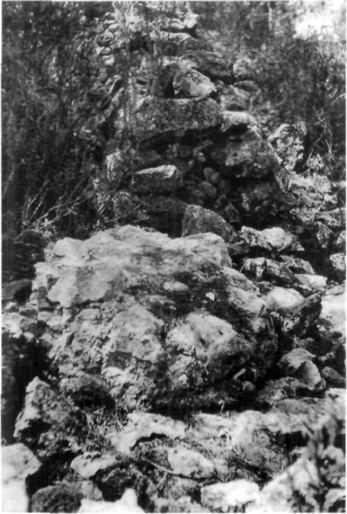 Puig d'en Marià Blai. Restes de la fita reial, nom anterior a Miquel Caietà Soler, segurament pres de la que ja hi existia abans de 1797.