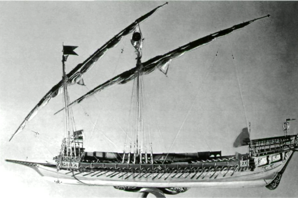 Maqueta d'una galera del segle XVI.