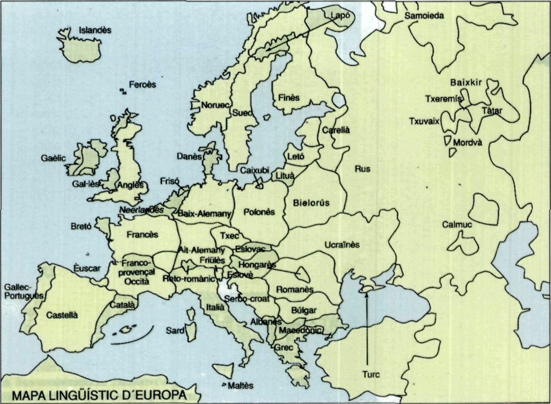 Mapa lingüístic d'Europa