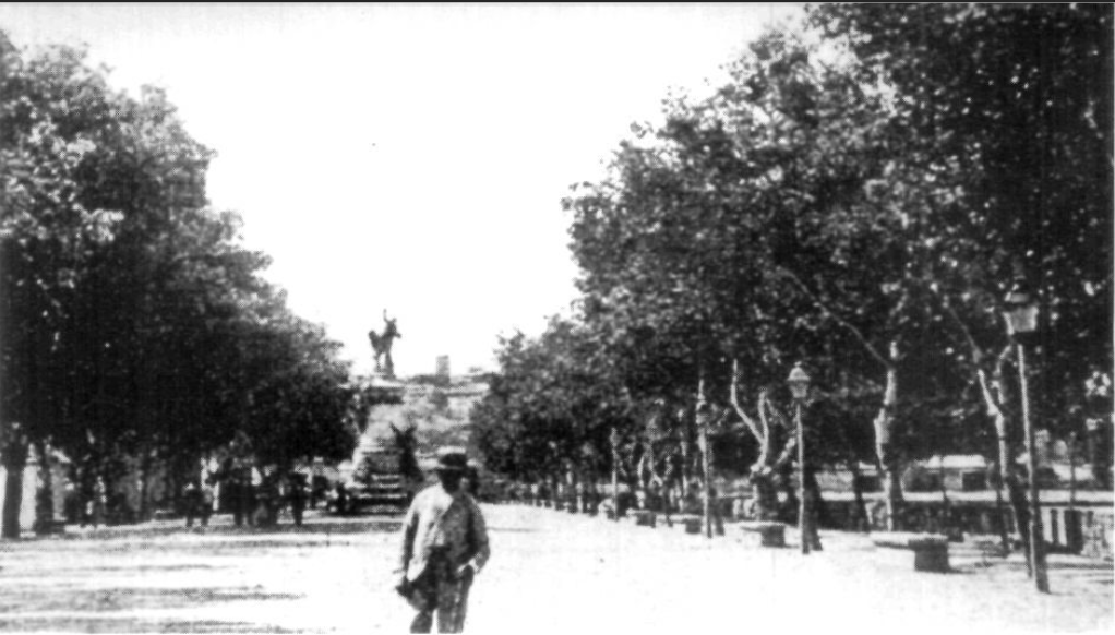 Vista general del passeig de Vara de Rey. Al fons encara és visible el puig dels Molins.