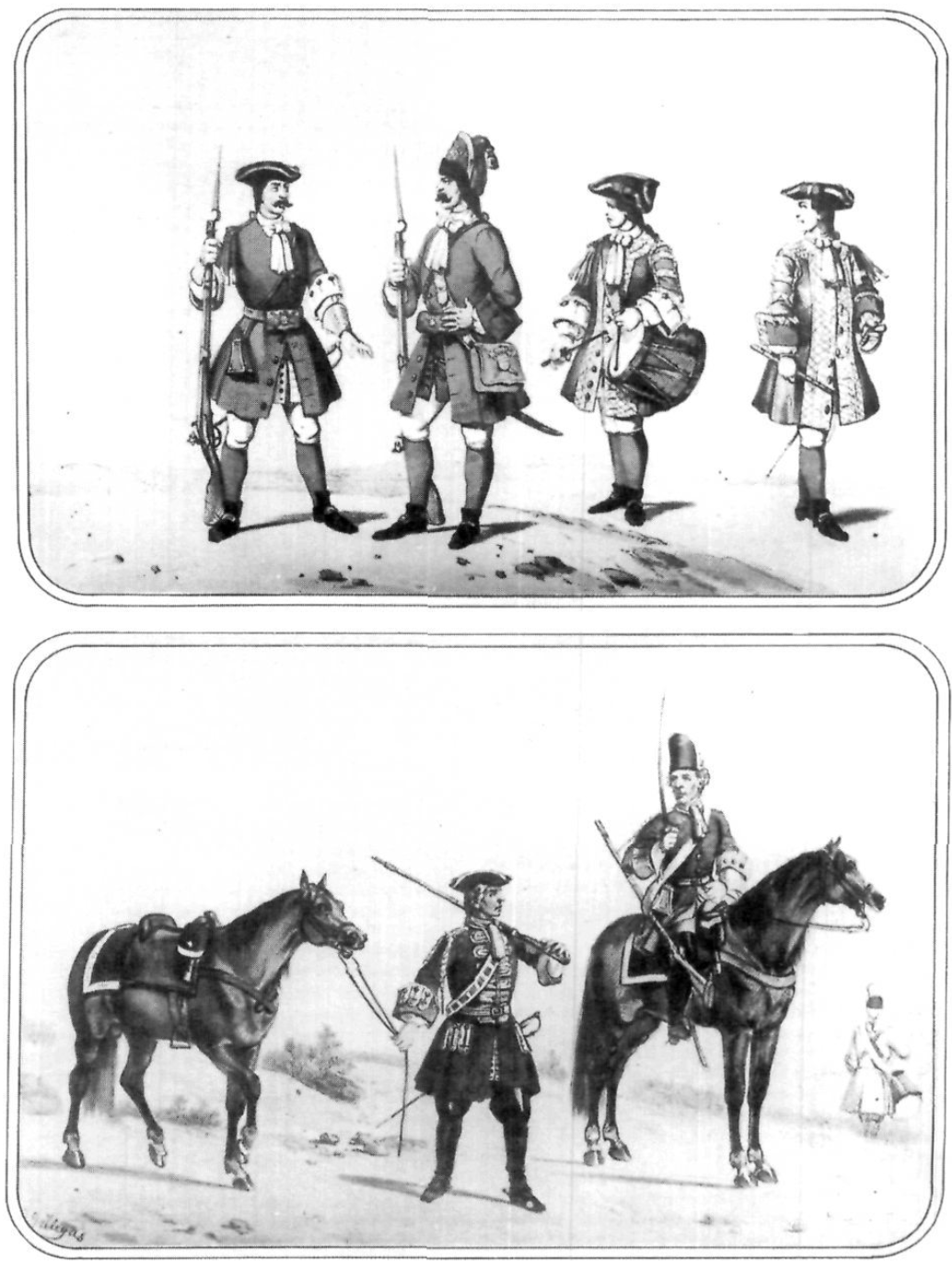 Soldats espanyols de la dinastia Borbònica (segle XVIII).