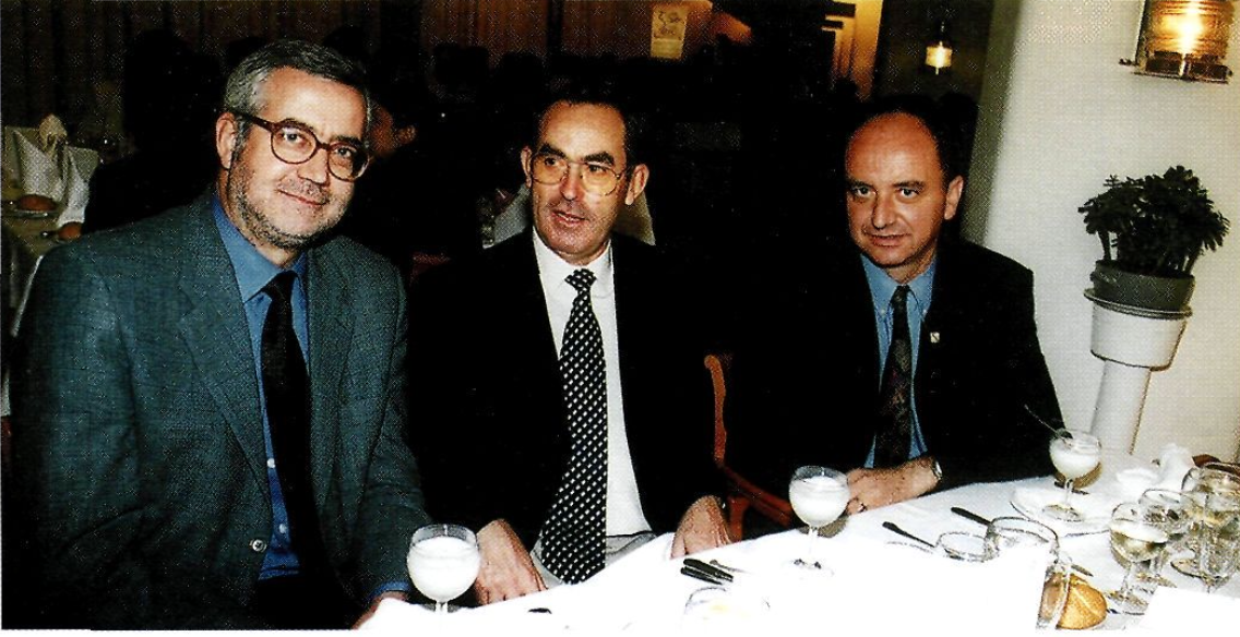 Els consellers de Cultura i Educació i d'Interior del Govern Balear, Damià Pons i Josep Maria Costa. El president de l'Institut d'Estudis Eivissencs, Marià Serra.