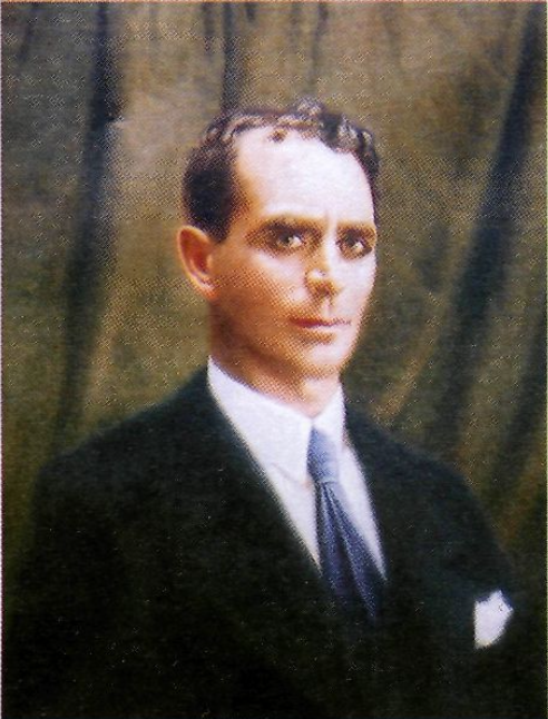 Joan Torres Juan, primer director de l'Escola d'Arts i Oficis. Oli d'Agudo Clará