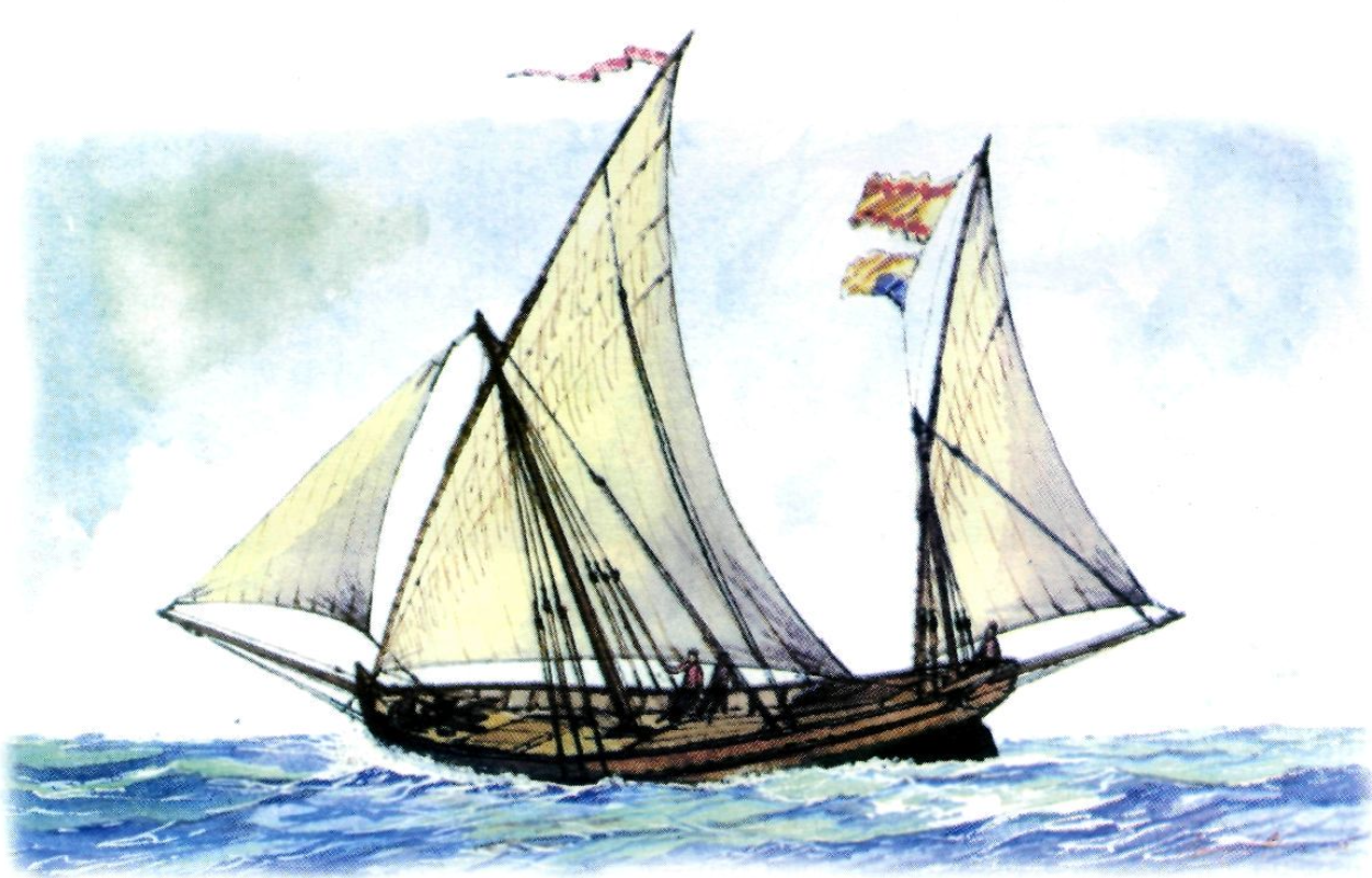 Llaüt coster. Aquarel·la de Ramon Sampol Isern. Cortesia de "Sa Nostra".