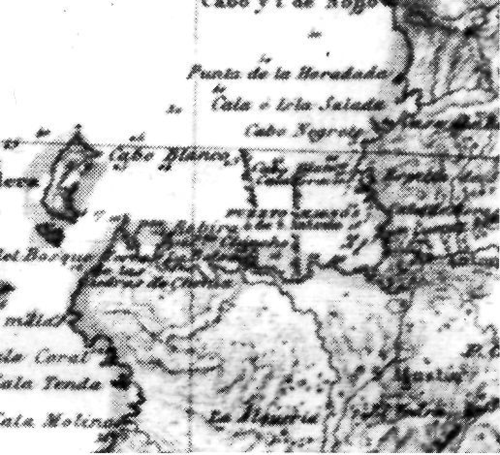 Detall del mapa de 1851 de Francisco Coello de Portugal y Quesada.