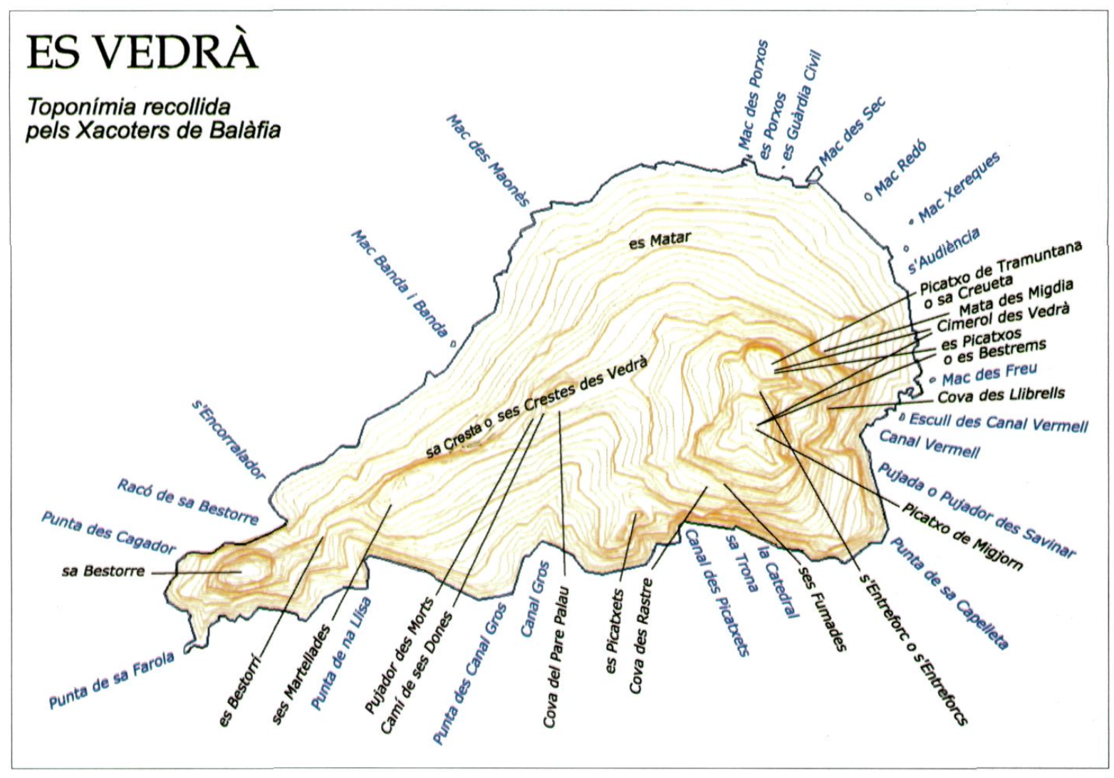 Mapa toponímic des Vedrà