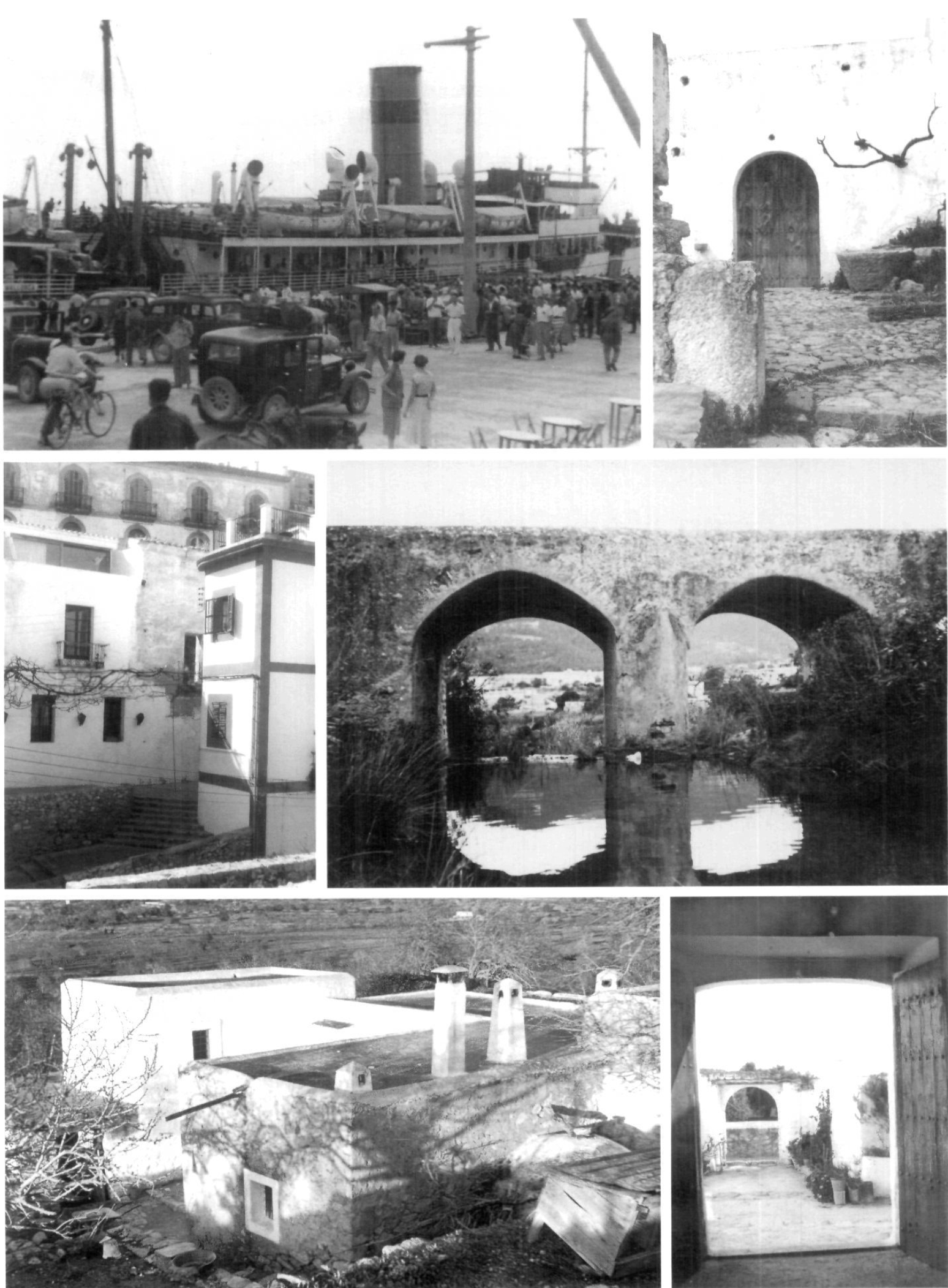 Port d'Eivissa amb vaixells i cotxes antics