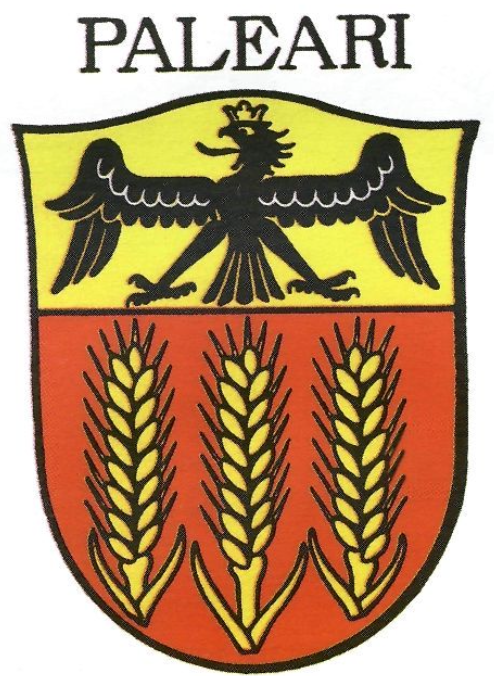 Armes de la família Paleari (LIENHARD-RIVA, A. 1945 Armoriale ticinese. Stemmario di famiglie ascritte ai Patriziati della Repubblica e Cantone del Ticino corredato di cenni storico-genealogici, Bellinzona: Società araldica ticinesi).