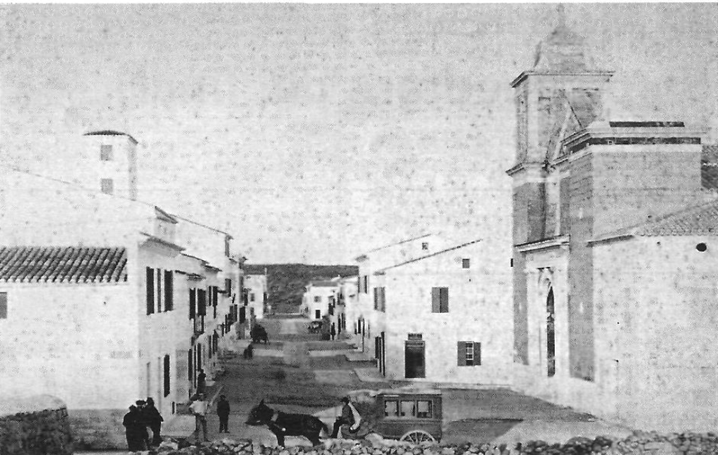 Panoràmica de la població des Castell presa a final del segle XIX.