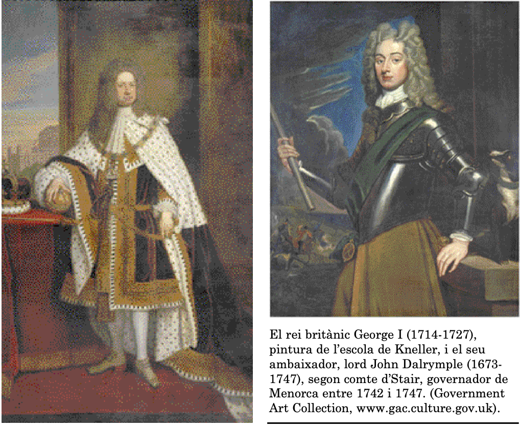 Retrats de George I i Lord Stair