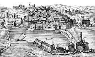Imatge d'Alger del segle XVII on es veu la ciutat des del mar