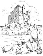 A baix, una il·lustració que acompanyava la rondalla Es sac d'en Labranya.