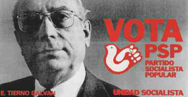 La candidatura d'Unitat Socialista utilitzava com a reclam la imatge del professor Enrique Tierno Galván.