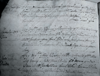 Document 1. Inscripció baptismal de Lluquí Tur de Lluquí (= Lluquí Tur i Clapers), la segona generació de l'estirp (1644). Inscripció baptismal de Lluquí Tur i Clapers, fill de Lluquí Tur de Joan i d'Elisabet Clapers d'Antoni. Data 17 de novembre de 1644. Lluquí Tur de Joan i Elisabet Clapers són la parella origen de l'estirp dels Turs «Cossari». Llibre de Baptismes de la parròquia de Santa Maria (2.113). Arxiu Històric de la Pabordia d'Eivissa. Transcripció: Als 17 de novembre 1644 Bategí yo Antoni Marí Pre. (prevere) a Lluquí, Joseph Tur fill de Lluquí Tur y de sa muller Isabet Clapes de tto. (Antoni). Foren padrins Domingo Desbens y Margalida Castellona, nre Sr (nostre Senyor) lo fasa bon xrtia (cristià). Antoni Marí pre.
