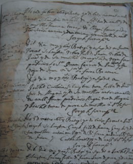 A dalt, a l'esquerra, document 3. Inscripció baptismal d'Elisabet Tur(a), filla de Joan Tur de Lluquí (el germà gran de Lluquí Tur de Lluquí) i de sa muller Antonina Serra. A la imatge és la tercera de les inscripcions. Data 14 de febrer de 1668. El patró Lluquí Tur de Lluquí o Lluquí Tur i Clapers, la segona generació de l'estirp, figura a la inscripció com a padrí de la nounada juntament amb la seua muller Elisabet Tur(a). Llibre de Baptismes de Santa Eulària, 1668. AHPE (2.139).