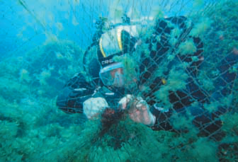 Tasques submarines de recuperació de xarxes.