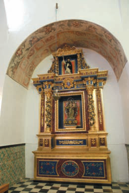 Retaule del Roser de l'església de Portmany, segle XVII (foto: Toni).