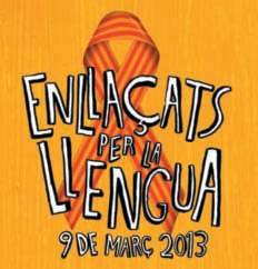 Cartell anunciador d'una jornada reivindicativa de l'ús del català en l'ensenyament, el passat 9 de març de 2013.
