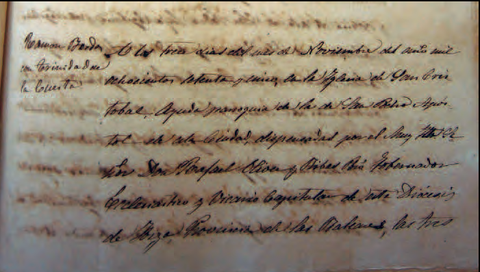 Anotació de 13 de novembre de 1875, del matrimoni de Ramon Bordas i Trinitat de la Cuesta, al llibre de matrimonis de la parròquia de Sant Pere, de la Catedral d'Eivissa.