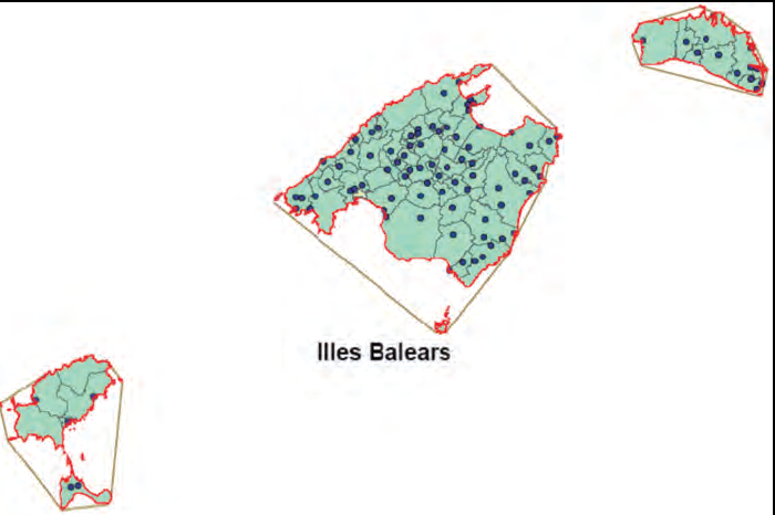 Figura 2: Límit de les aigües interiors i exteriors (en gris) a les Illes Balears. Font: Consejo de Estado (2006:191).