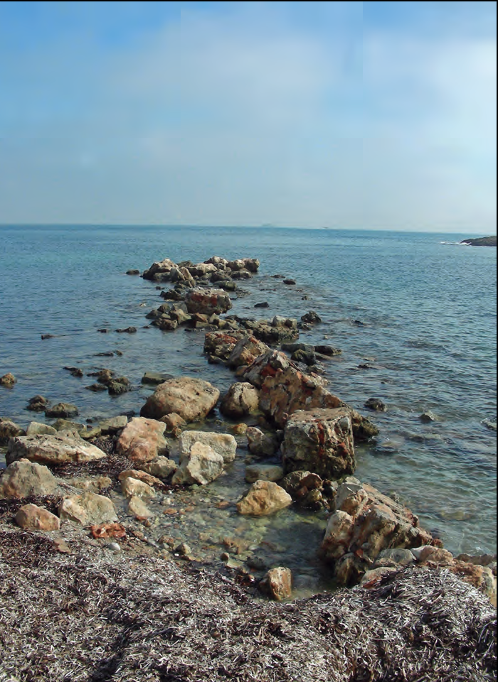 Remains of the old salt loading dock at Sa Sal Rossa, Ibiza.