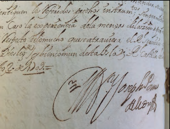 A dalt, la signatura del governador Josep Ponce de León. Arxiu Històric d'Eivissa (AHE).