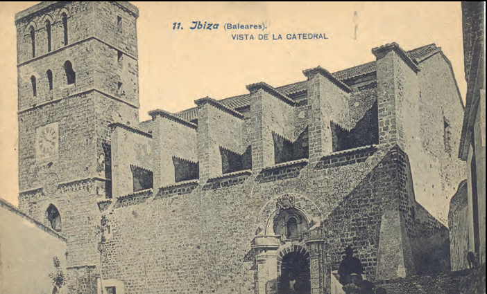 La catedral d'Eivissa. Foto Lacoste. Primeria del segle xx (AISME).
