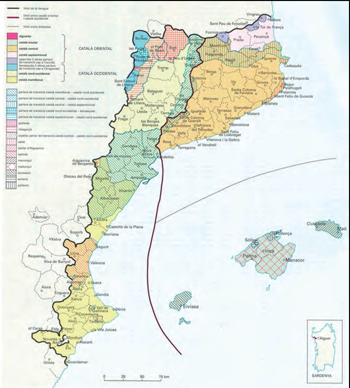 Mapa dels dialectes catalans