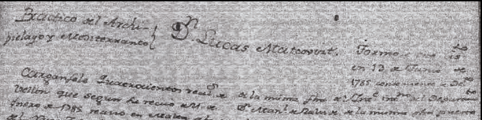 Inici del document relatiu a Lucas Matcovizt.