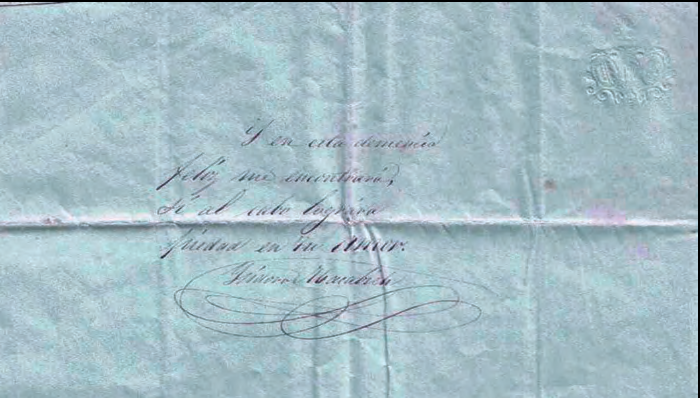 Final del poema d'I. Macabich i Pavía a Irene Ferrer