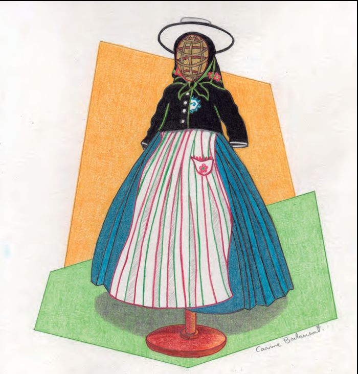 Dibuix d'una dona amb vestit tradicional