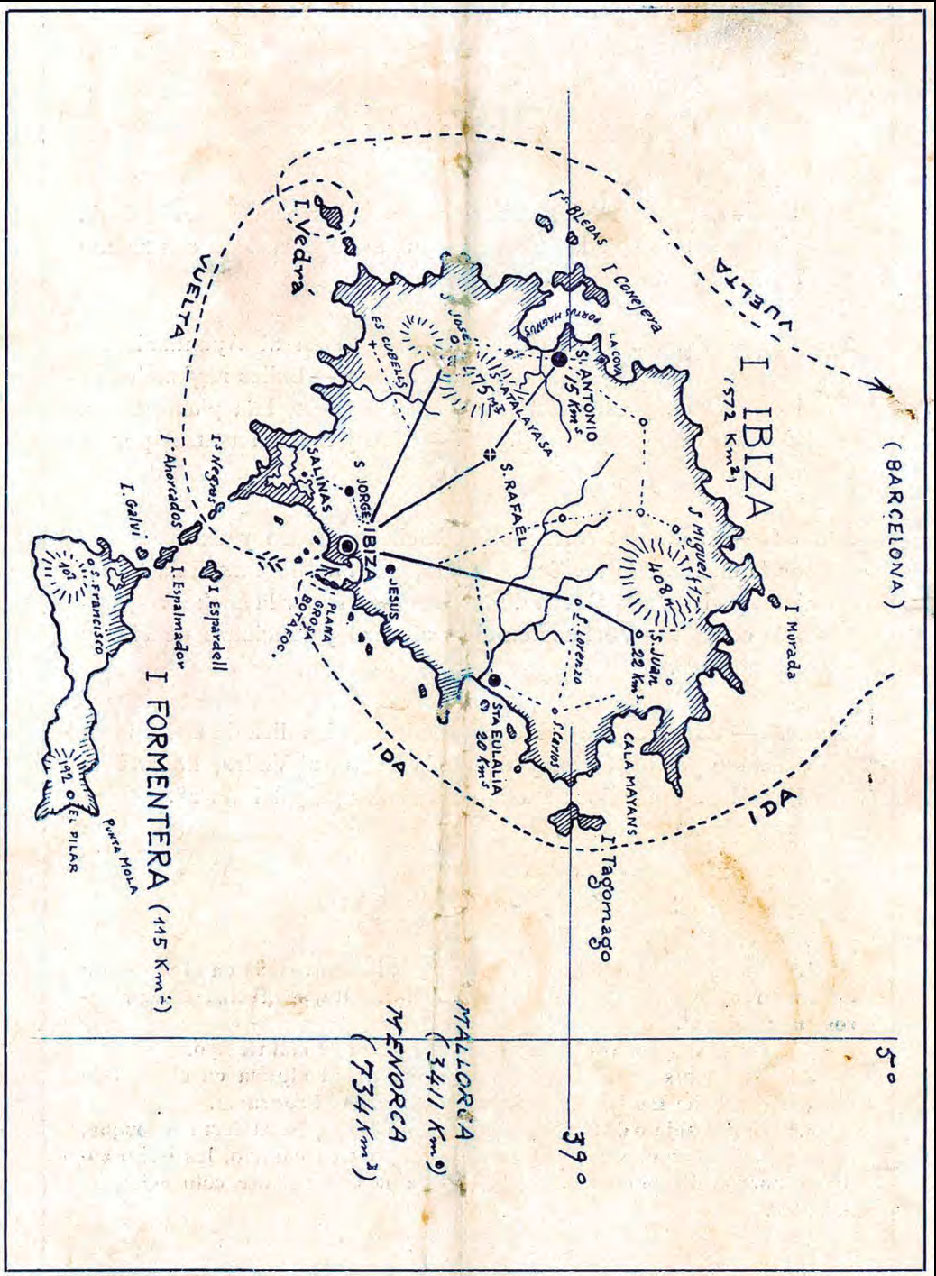 Mapa amb la ruta del vaixell